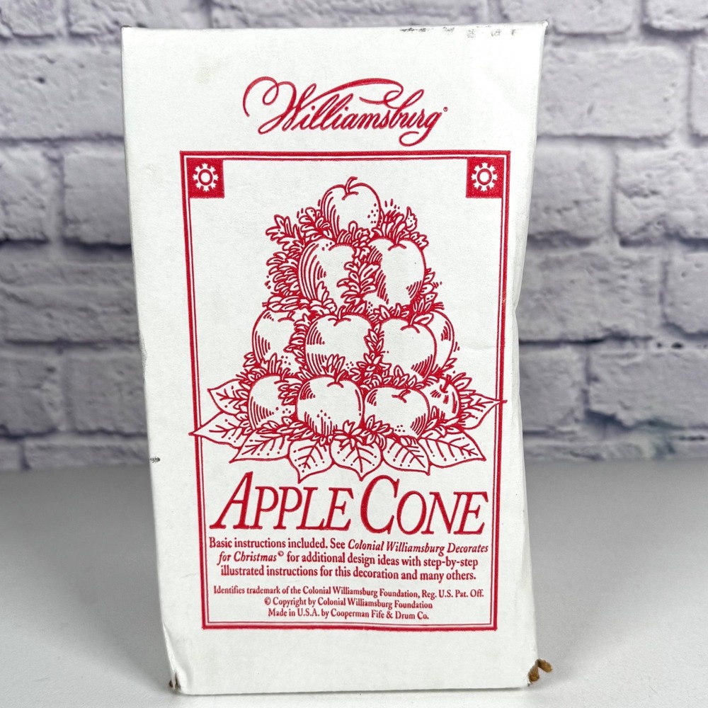 Colonial Williamsburg SMALL Wood Apple Cone & Box 8" Wooden Topiary Vintage